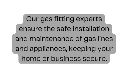 Our gas fitting experts ensure the safe installation and maintenance of gas lines and appliances keeping your home or business secure